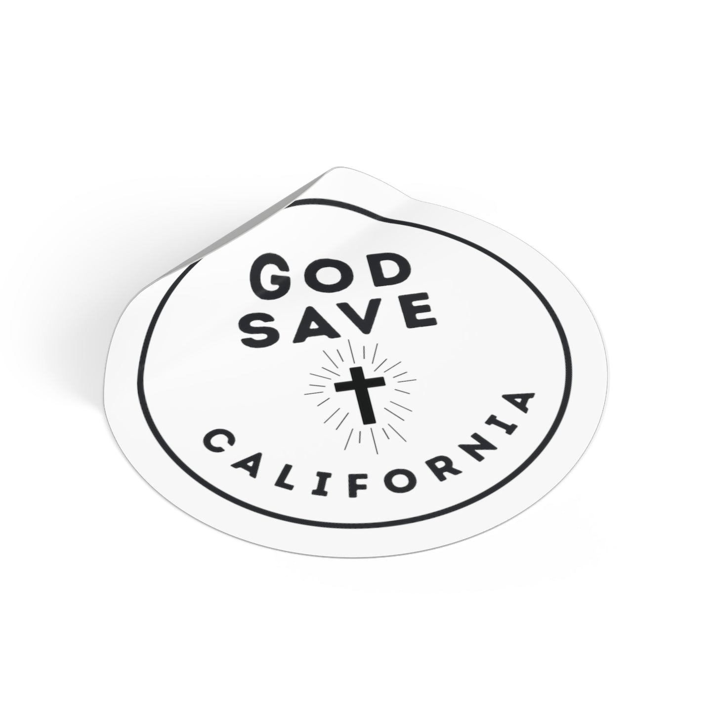 God Save California Round Vinyl Stickers