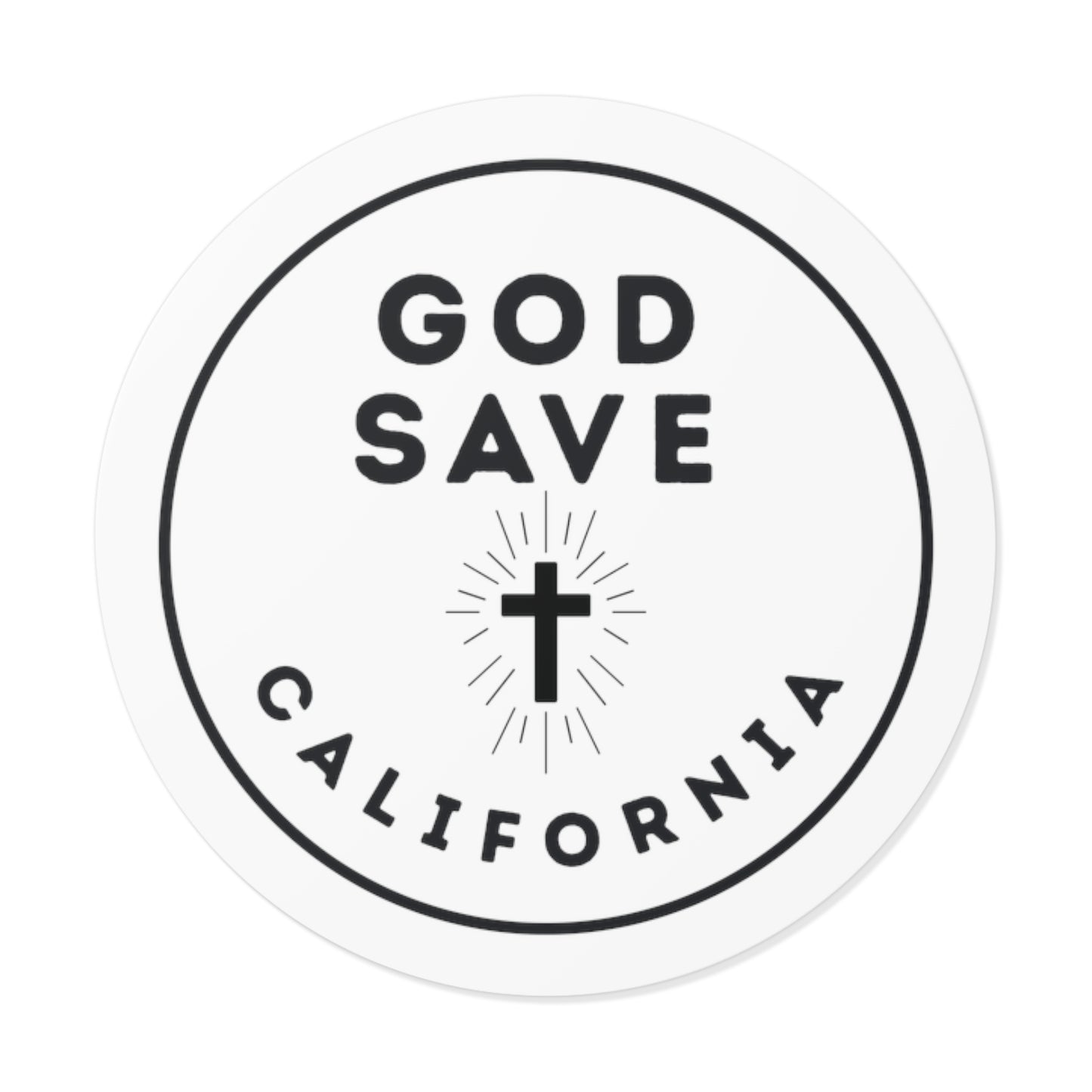 God Save California Round Vinyl Stickers