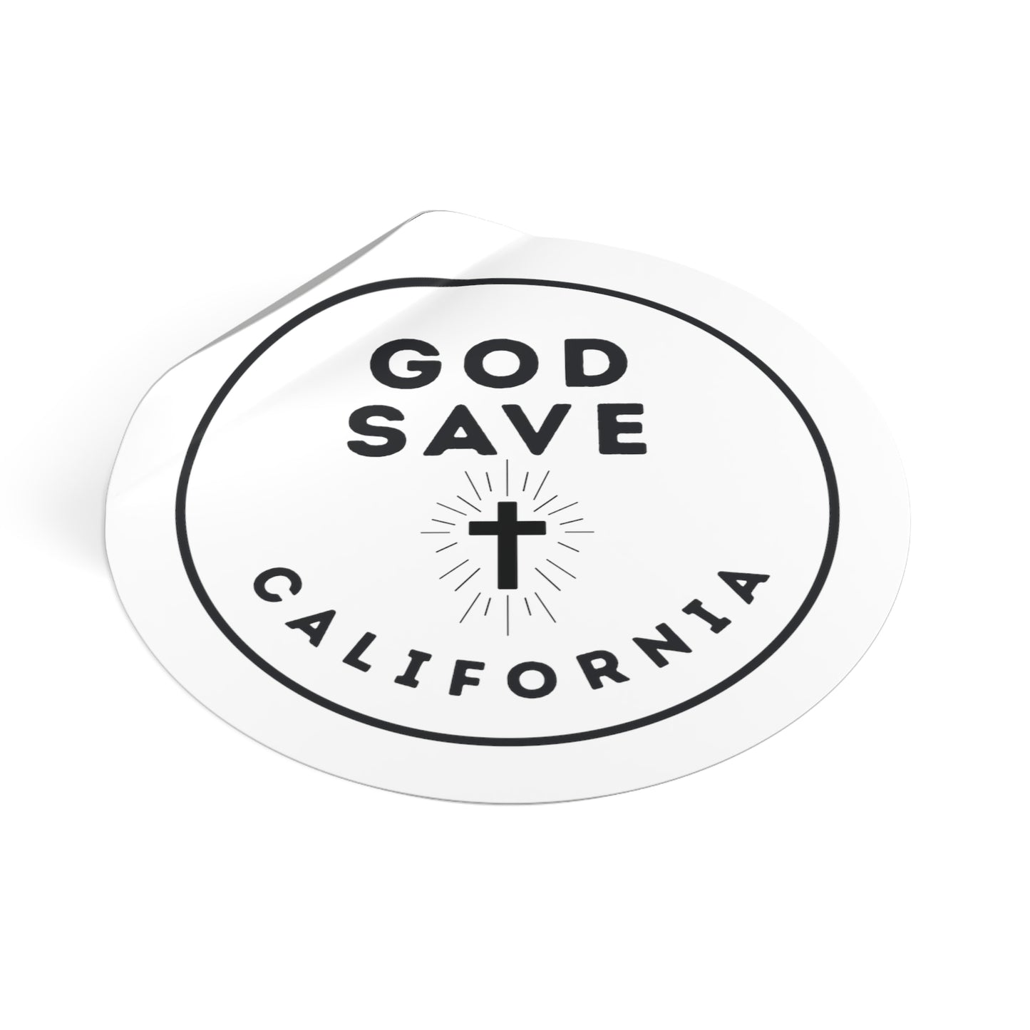 God Save California Round Vinyl Stickers