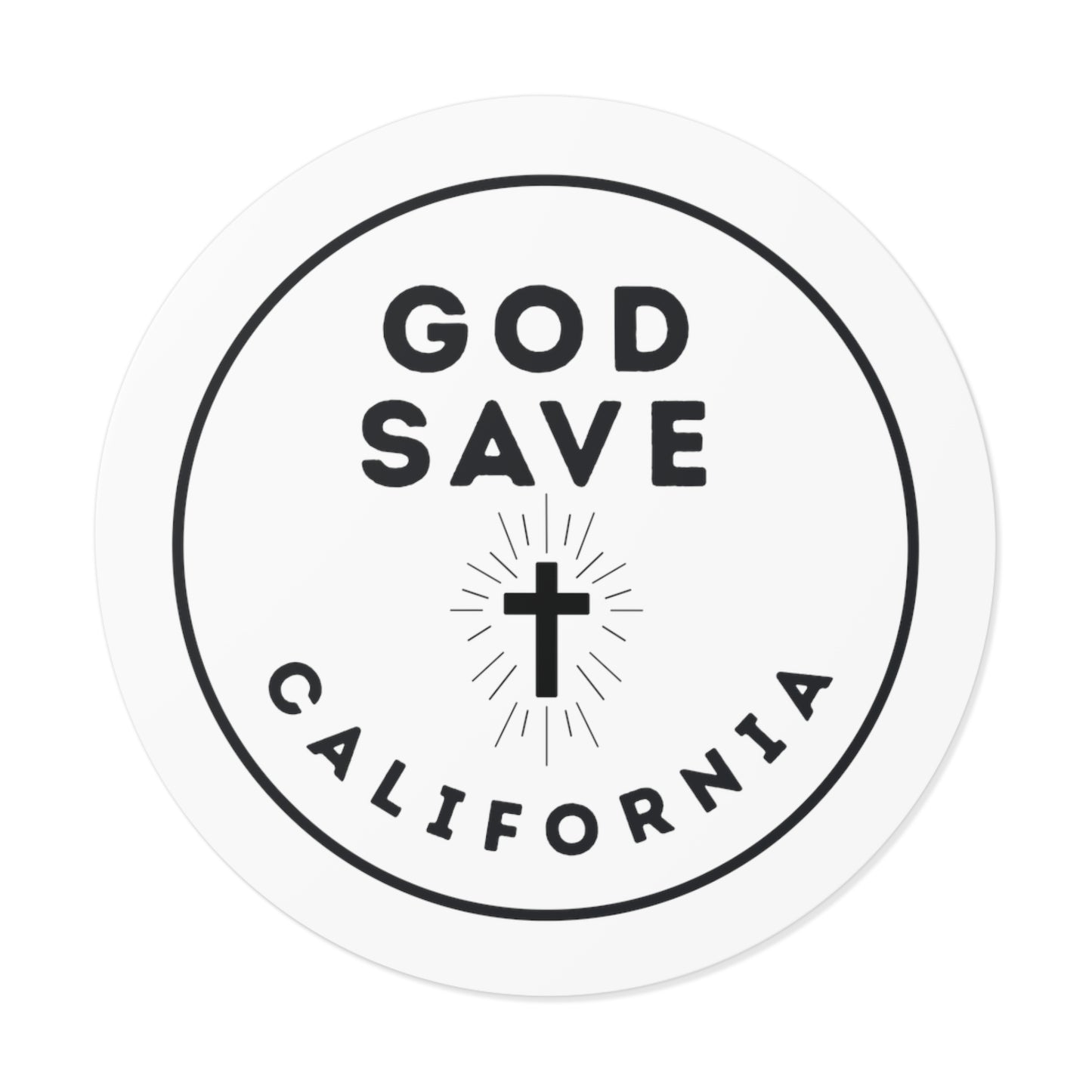 God Save California Round Vinyl Stickers