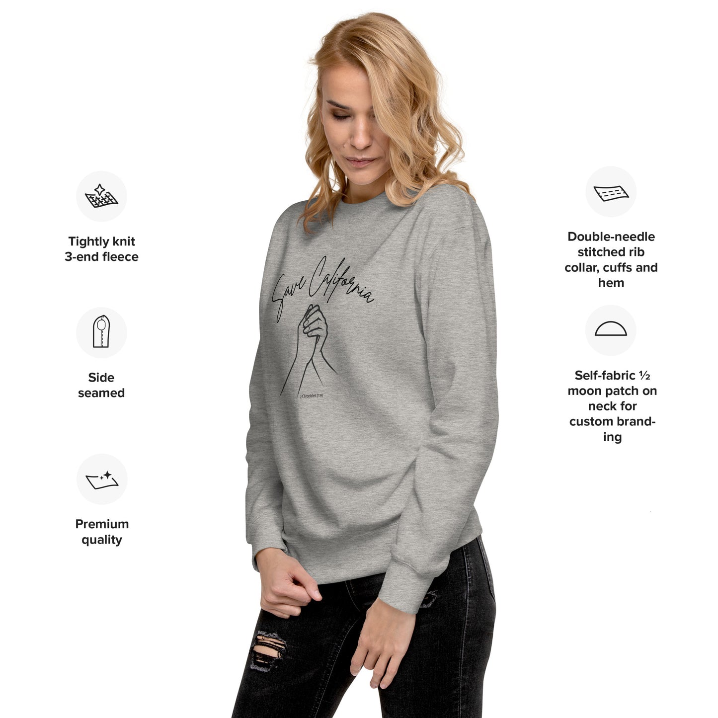 Save California Unisex Premium Sweatshirt 2 Chronicles 7:14